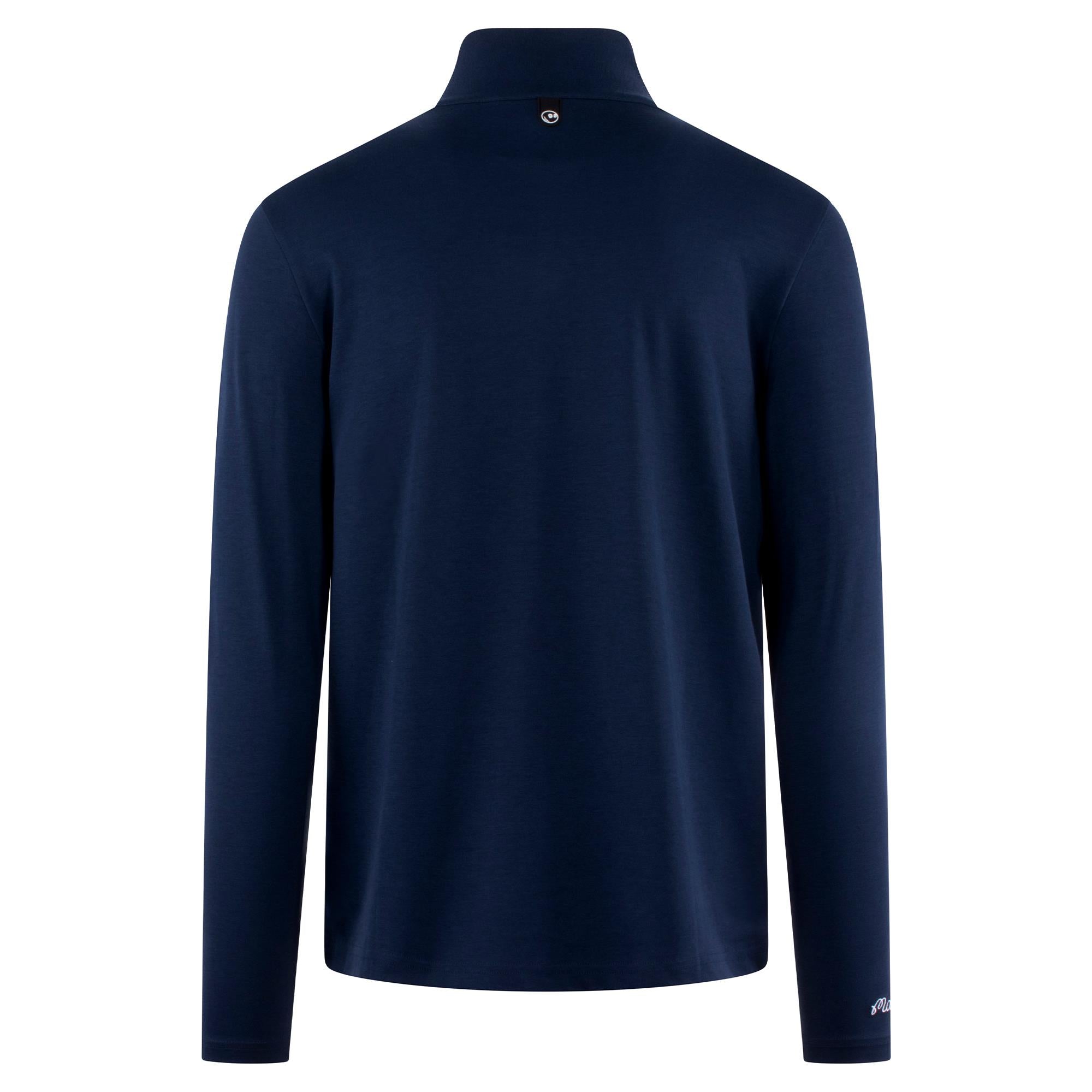 Malbon Golf Icons Flyer Mid Layer Navy